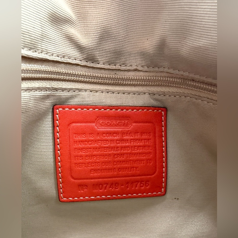 Coach Hampton Watercolor Pastel Stripes Small Tote Handbag 11756 style - Picture 6 of 7